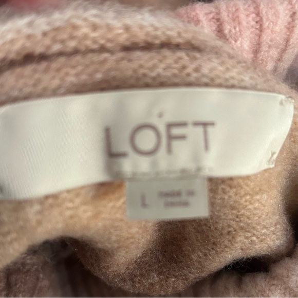 LOFT Striped Ombre Cowl Neck Oversized Dolman Sweater Size L - Picture 5 of 6